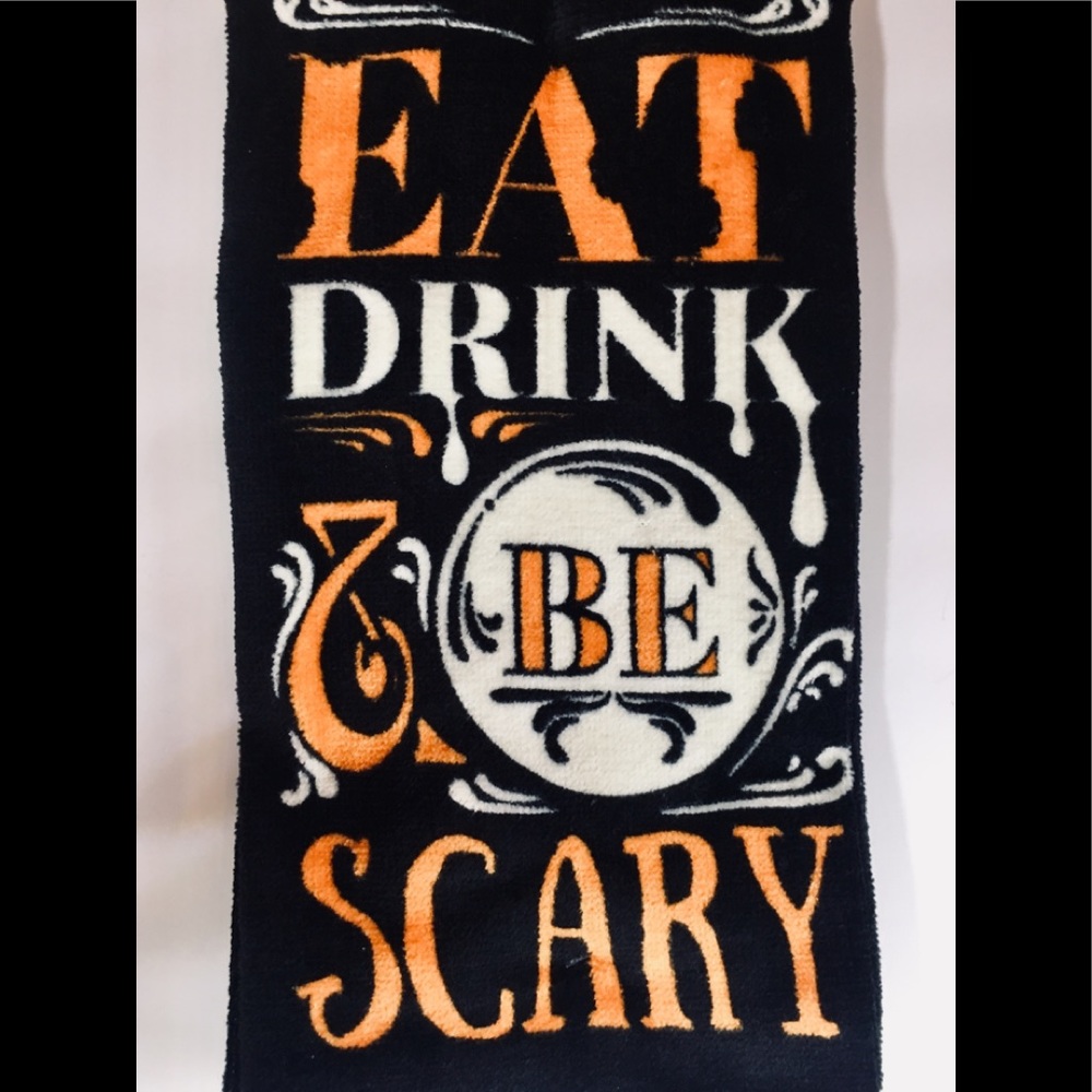 2 Halloween Eat Drink & Be Scary Kitchen Towels